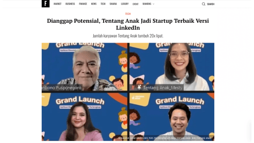 Dianggap Potensial, Tentang Anak Jadi Startup Terbaik Versi LinkedIn